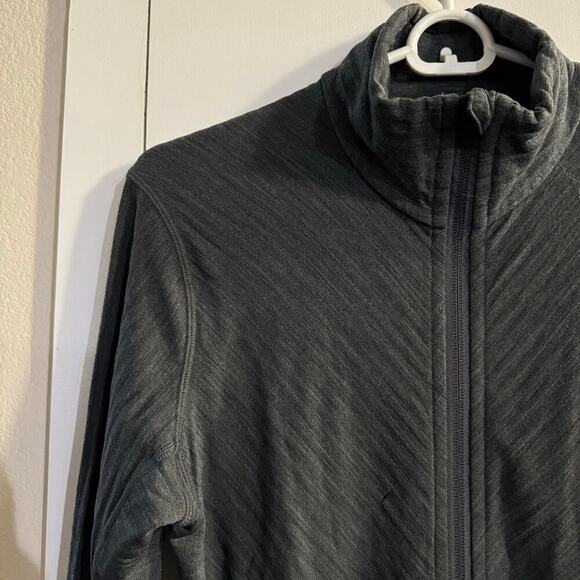 Icebreaker FLAWED Full Zip Merino Wool Blend Jacket Size Medium Charcoal Gray - Picture 5 of 9